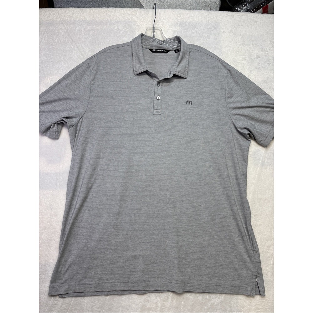 Travis Matthew Mens XXL Light Grey Golf Polo Shirt Short Sleeves